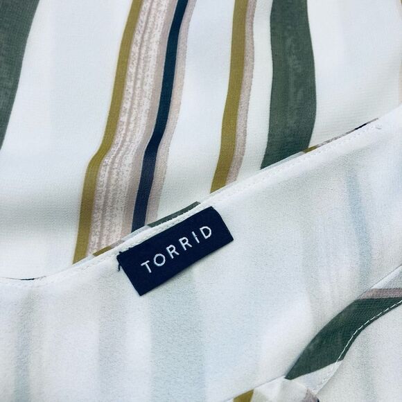 Torrid Sophie Chiffon Double Layer Swing Cami Size‎ 3 3X 22/24 Stripes - Picture 7 of 12